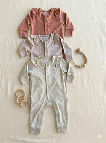 Polka dot cotton rompers